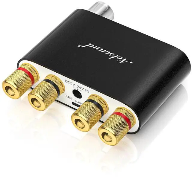 Main image of NS-10G Bluetooth 5.0 2 Channel Power Amplifier HiFi Stereo Audio Mini Amp Wireless Receiver 50Wx2 for Home Speaker with USB & Bass Sound Effect (Black)