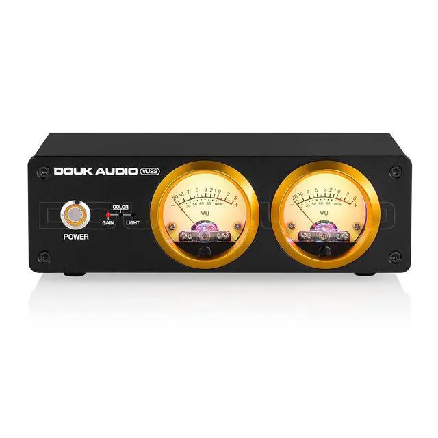 Alt view image 2 of 7 - VU22 Dual Analog VU Meter Display DB Panel MIC+LINE Sound Level Meter (Black)