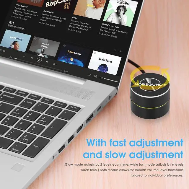 Alt view image 4 of 7 - USB Volume Control Knob with Mute Function, Compatible with Windows, Mac, Android, iOS, Mini Desktop Audio Controller with Breathing Light (DV-01)