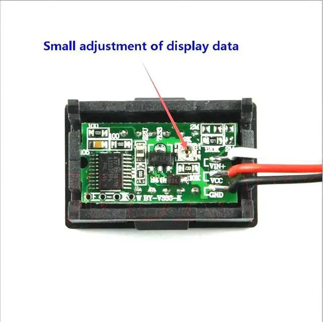 Alt view image 7 of 7 - 0.36" DC Voltmeter 1000V 500V 300V 200V 100V 30V LED Digital Voltage Display Volt Meter Battery Monitor for 5V 12V CAR(Blue,0-1000V 3Wire)