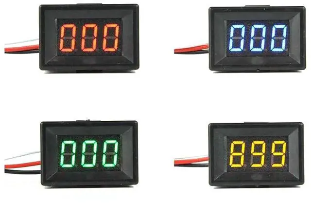 Alt view image 4 of 7 - 0.36" DC Voltmeter 1000V 500V 300V 200V 100V 30V LED Digital Voltage Display Volt Meter Battery Monitor for 5V 12V CAR(Blue,0-1000V 3Wire)