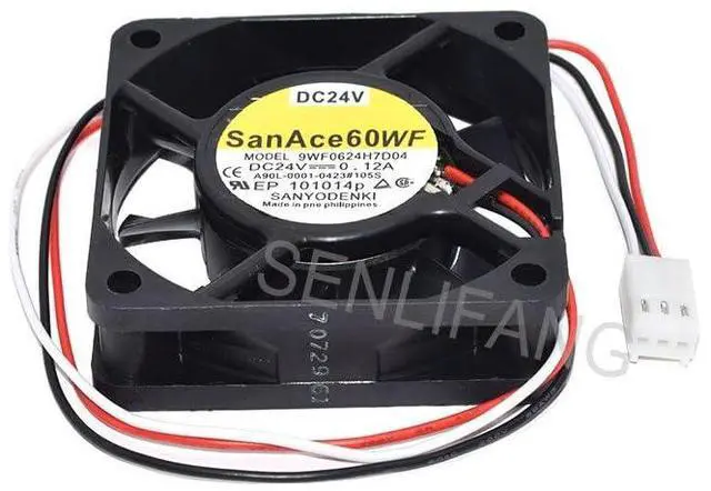 Main image of New 9WF0624H7D04 A90L-0001-0423#105S 24V 0.12A 6015 Three Wires Square Cooling Fan