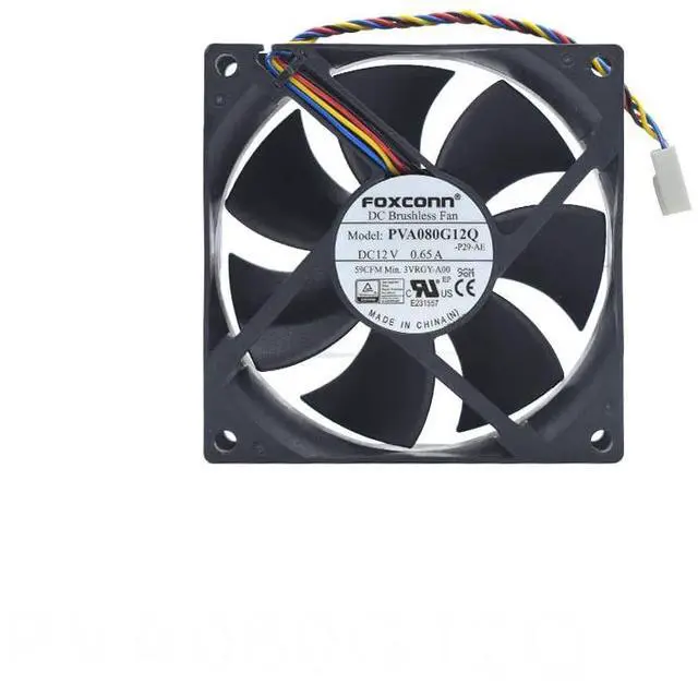 Main image of New PVA080G12Q 80MM Square Cooling DC12V 0.65A 4Wires 80 * 80 * 25MM PWM Cooler Fan 03VRGY 3VRGY
