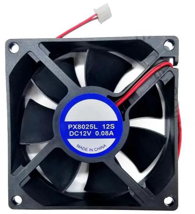 Main image of New PX8025L 12S 12V 0.08A 8cm 8025 80 * 80 * 25MM Cooling Fan 2Pins