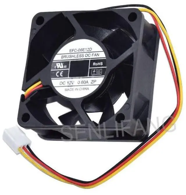 Main image of New 6CM Square Cooling Fan EFC-06E12D 6025 60 * 60 * 25MM DC12V 0.6A 3Lines