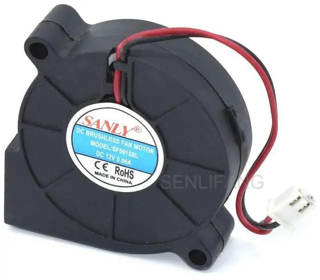 Main image of New for 12V 0.06A 0.72W 5cm 5015 50x50x15mm SF5015SL 2PIN Industrial Blower for Humidifier Cooling Fan
