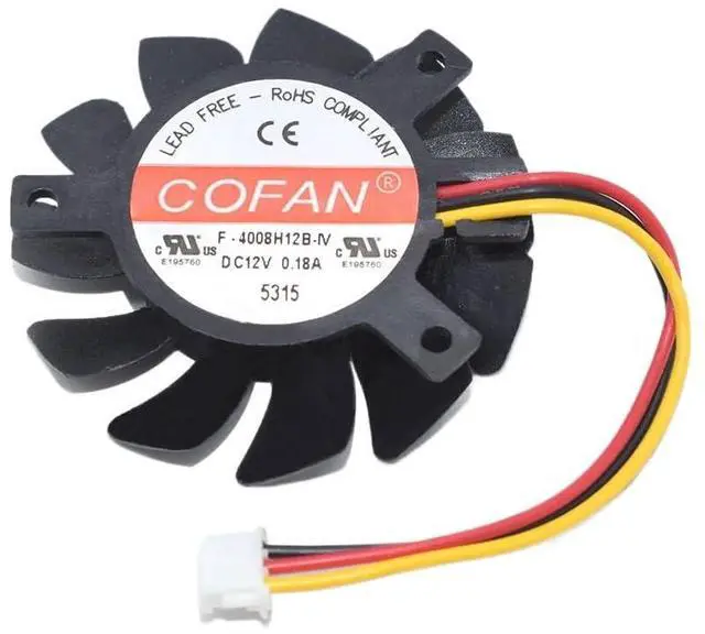 Main image of for F-4008H12B-IV DC 12V 0.18A Cooler 3Lines Cooling Fan