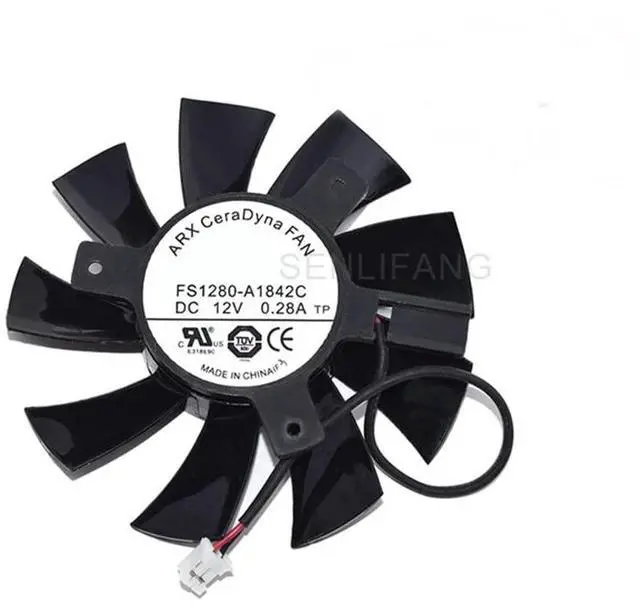 Main image of New for FS1280-A1842C 12 V 0.28 A DC 75 MM C.T.C 40 MM Two-Wire Server Frameless Video Card Fan