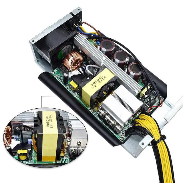 Alt view image 5 of 5 - 12V 166A AC110-240V 10x6pin 2000W PSU,for Bitmain Antminer S9 S7 L3 BTC LTC ETH Mining Power Supply