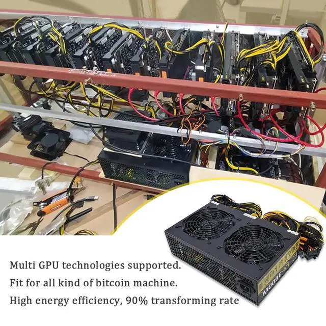 Alt view image 6 of 6 - 3600W ATX Power Supply 110-240V Miner/PC PSU Support 12 GPU Graphics Card for BTC ETH ETC ZEC ZCASH DGB XMR Power Mining