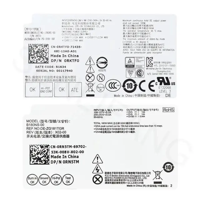 Alt view image 6 of 6 - for Optiplex 3040 5040 7040 7050 3650 3050 3046 3656 8Pin PSU H180AS-00 L180AS-00 D180ES-00 HU180ES-00 B180AS-01 PS-3181-1DF 180W Power Supply