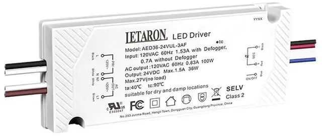 Main image of US Standard Ultra-Thin AED36-24VUL-3AF with defog Driver Power Supply