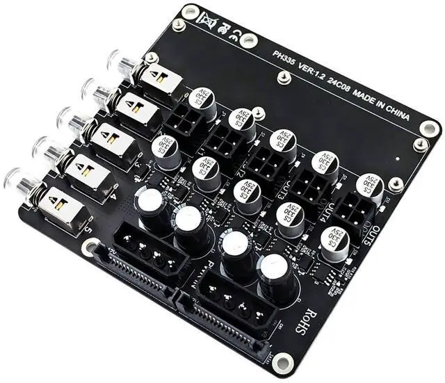 Main image of PH335 5-Way Hard Disk Control Board Computer Host ATX Power 12V 5V Switcher SATA Large 4Pin Power Control Switch