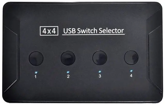 Main image of KVM USB 2.0 Switch Selector 4 Port PCs Sharing 4 Devices for Keyboard Mouse Scanner Printer