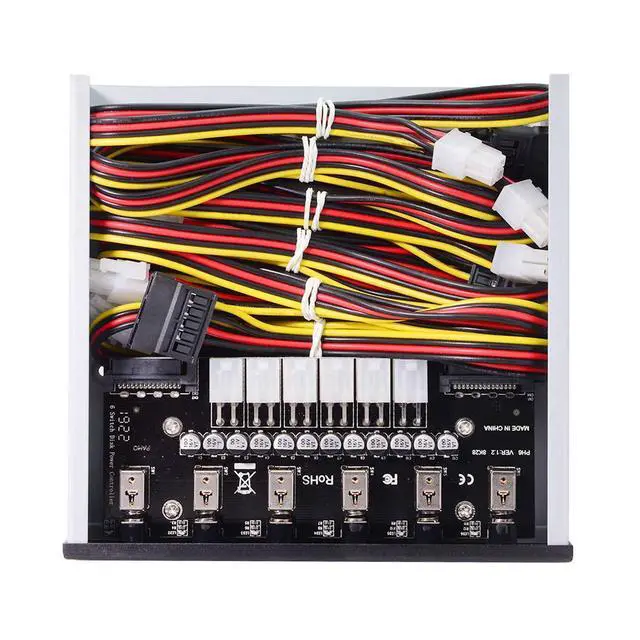 Alt view image 3 of 6 - 6 Hard Disk Control System Intelligent Control Management System HDD SSD Power Switch with 5.25 CD-ROM Bay