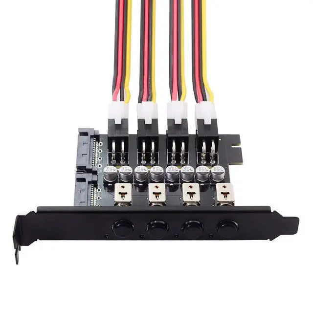 Alt view image 2 of 6 - 4 Hard Disk Control System Intelligent Control Management System HDD SSD Power Switch with PCI Bracket