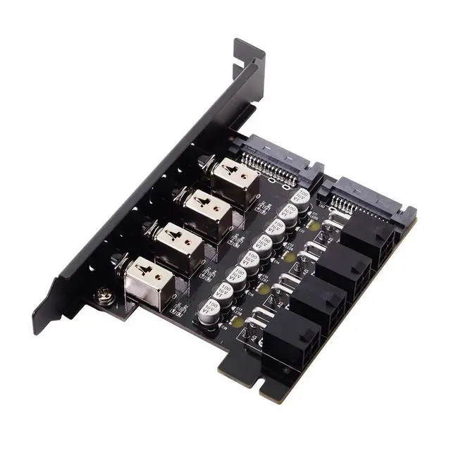 Alt view image 4 of 6 - 4 Hard Disk Control System Intelligent Control Management System HDD SSD Power Switch with PCI Bracket