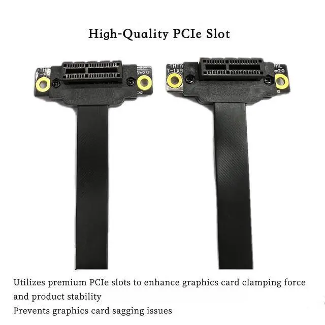 Alt view image 2 of 7 - PCIe 3.0 x1 Riser Extension Cable 90 Degree Reverse PCIe x1 to x1 Adapter with Gold-Plated Connector, Flexible PE Cable for GPU, Sound Card, Network Card (15cm)