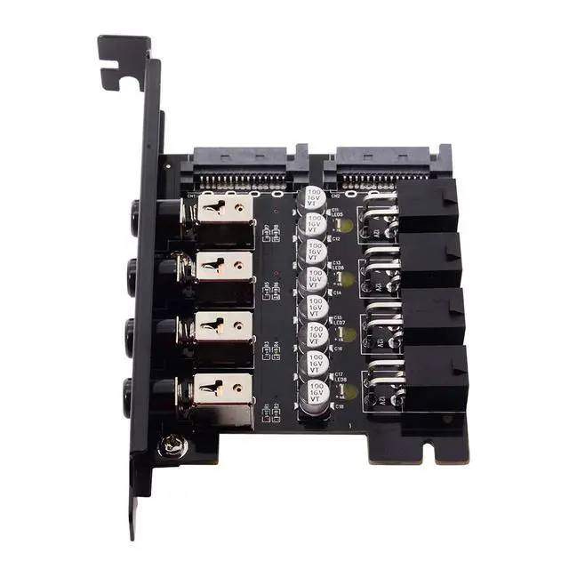 Alt view image 5 of 6 - 4 Hard Disk Control System Intelligent Control Management System HDD SSD Power Switch with PCI Bracket