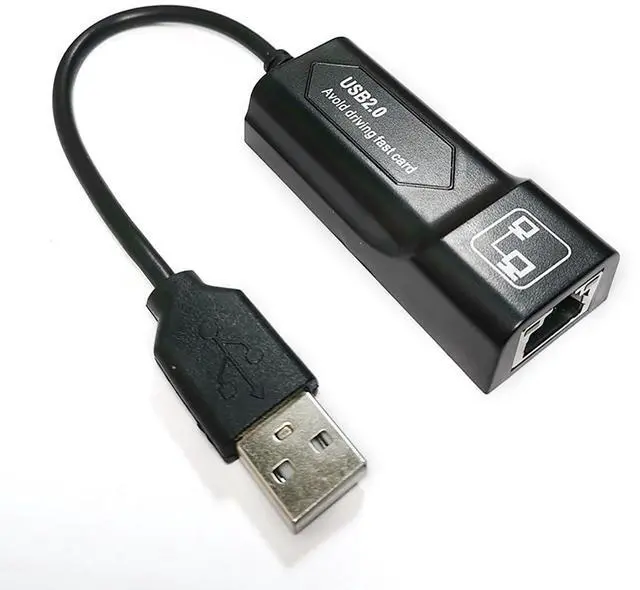 Main image of USB 2.0 to RJ45 Ethernet Adapter, 10/100Mbps Fast Ethernet LAN Network Converter, Plug & Play, Auto MDIX, Jumbo Frame Compatible with Win 7 8 Mac Linux