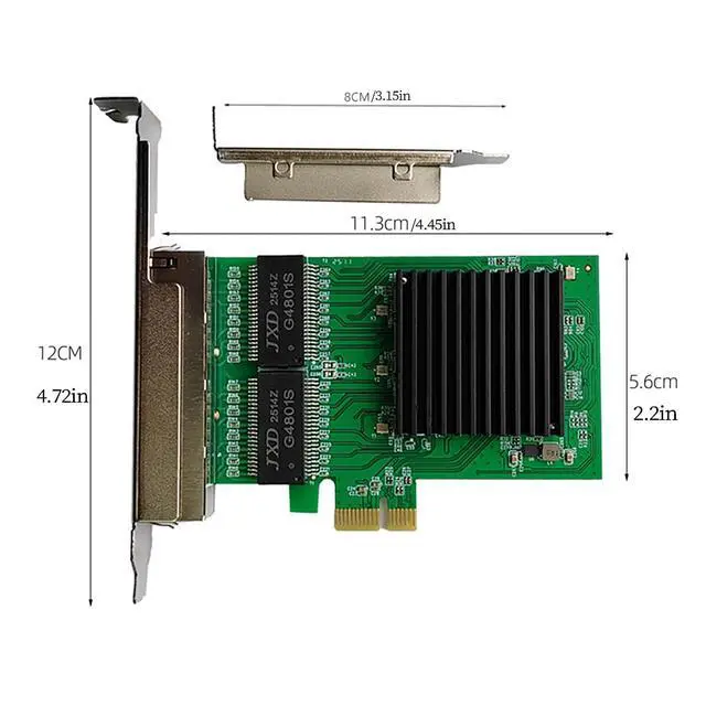 Alt view image 2 of 6 - PCIe 1x to 4 Port RJ45 Gigabit Ethernet Network Card Compatible with RTL8111H Chipset Multi Port RJ45 NIC for Desktop and Server