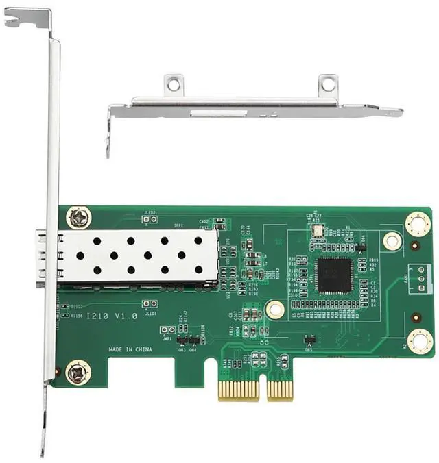 Main image of PCIe Gigabit SFP Network Adapter with RJ45 Port Compatible with I210 Chipset Single Port Fiber LAN Card with LC Interface for Desktop and Server High Speed Ethernet