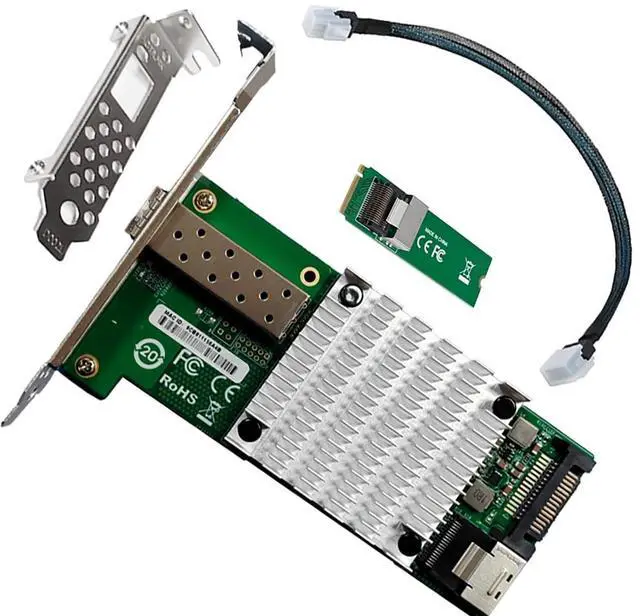 Main image of M2 M Key 10G SFP Plus Fiber Network Adapter Compatible with X520 DA1 High Speed Desktop Server NIC with JL82599EN Chipset for Gaming Workstation and Industrial Control