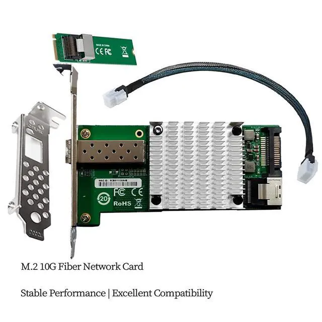 Alt view image 3 of 7 - M2 M Key 10G SFP Plus Fiber Network Adapter Compatible with X520 DA1 High Speed Desktop Server NIC with JL82599EN Chipset for Gaming Workstation and Industrial Control