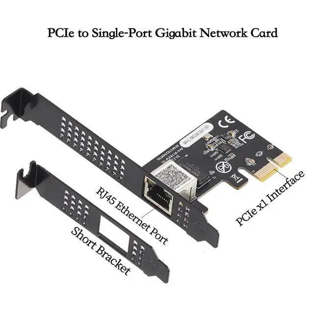 Alt view image 2 of 7 - PCIe X1 to RJ45 Gigabit Ethernet Network Card, RTL8111H Chip 10/100/1000Mbps LAN Adapter PCI Express Server NIC Compatible with Windows, Linux, and Desktop PCs