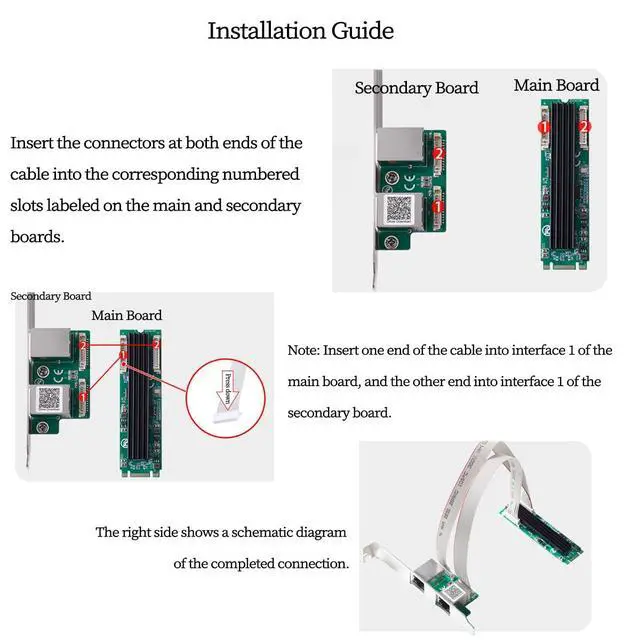 Alt view image 6 of 7 - M.2 B+M Key to Dual RJ45 2.5G Gigabit Ethernet Network Card, RTL8125B Chip High-Speed 2500Mbps RJ45 LAN Adapter PCIe M.2 Dual-Port NIC Compatible with NAS, Server, and Gaming PC