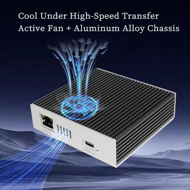Alt view image 4 of 5 - USB4 40Gbps Docking Station 6-in-1, 10G RJ45 Ethernet Adapter with 3 USB-A Ports, TF/SD Card Reader, and Active Cooling Compatible with Thunderbolt 5/4/3, Windows, macOS, and Linux