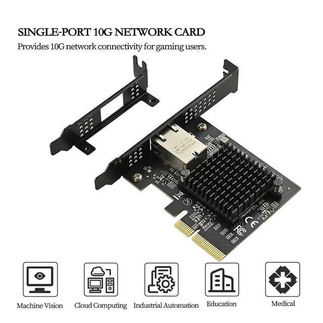 Alt view image 3 of 7 - PCIe x4 10G Network Card IO-PCE113-GLAN, AQC113 Chip 10G/5G/2.5G/1G RJ45 Ethernet Adapter, Compatible with Desktop PC, Server, NAS, and Soft Router Systems (Not Compatible with Apple System)