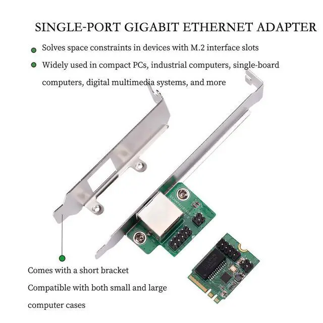 Alt view image 4 of 7 - M.2 (Key A+E) to RJ45 Gigabit Ethernet Adapter 1000Mbps Wired Network Card, PCIe NGFF 2230 LAN Controller with Wake-on-LAN, Compatible with Windows/Linux/Mac OS