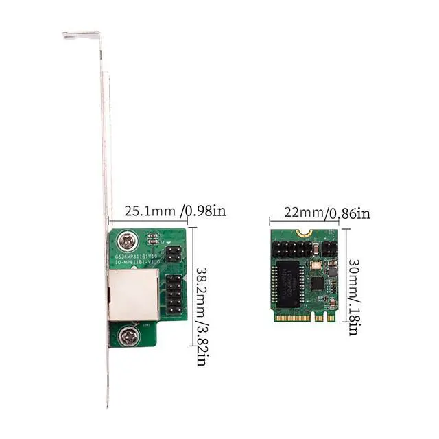 Alt view image 5 of 7 - M.2 (Key A+E) to RJ45 Gigabit Ethernet Adapter 1000Mbps Wired Network Card, PCIe NGFF 2230 LAN Controller with Wake-on-LAN, Compatible with Windows/Linux/Mac OS