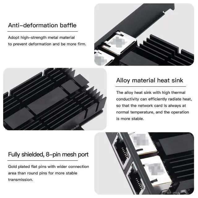 Alt view image 4 of 7 - 2.5gb Network Card, Dual Port PCIe Ethernet Network Adapter to 2.5 Gigabit RJ45 LAN WiFi Card NIC Compatible with Intel I226 2500Mbps for Windows/Linux/Mac OS for Desktop Workstation Server NAS