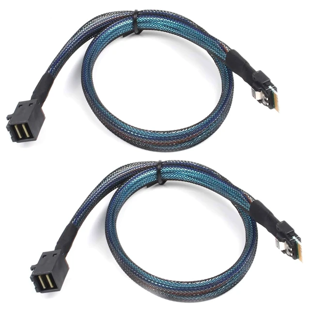 Alt view image 4 of 5 - PCIe 4.0 Slimline SAS SFF 8654 4i 38Pin to Mini SAS HD SFF 8643 Cable 12Gbps High Speed Server Wire, 30AWG Copper, Black (1m)