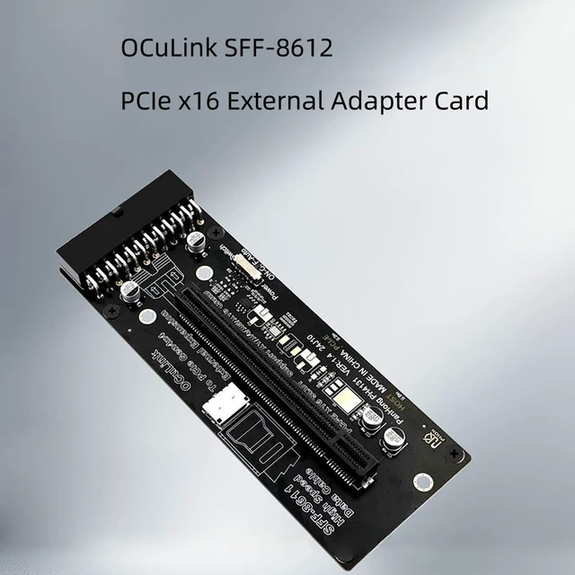 Alt view image 7 of 7 - PH4131 PCIe 4.0 x16 to Oculink SFF-8612 Adapter Card External GPU (eGPU) Riser for Desktop & Laptop, ATX 24-Pin Power, Supports Gen4x4, x1/x4/x8/x16 Devices