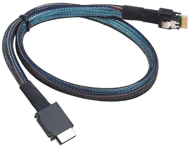 Main image of PCIe Oculink SFF-8611 4I to Slimline SAS SFF-8654 4I Server Cable, 24Gbps High-Speed, 32AWG, Compatible with NVMe/PCIe/SAS (1, 0, Meters)