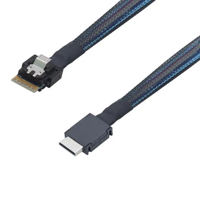Alt view image 6 of 6 - PCIe Oculink SFF-8611 4I to Slimline SAS SFF-8654 4I Server Cable, 24Gbps High-Speed, 32AWG, Compatible with NVMe/PCIe/SAS (1, 0, Meters)
