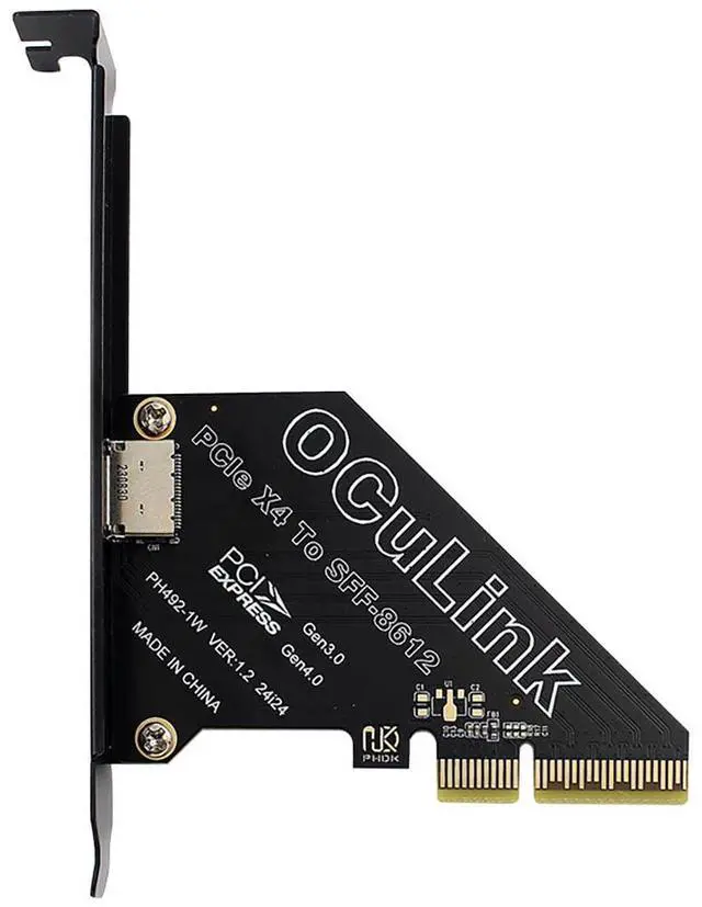 Main image of PCIe 4.0 Gen4 to Oculink SFF-8612 / SFF-8611 External Adapter Support SFF-8639 U.2 SSD, GPU Dock, eGPU, NVMe SSD (PCIe X4 to Oculink)
