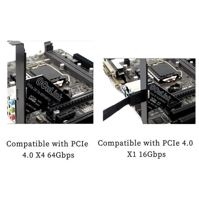 Alt view image 7 of 7 - PCIe 4.0 Gen4 to Oculink SFF-8612 / SFF-8611 External Adapter Support SFF-8639 U.2 SSD, GPU Dock, eGPU, NVMe SSD (PCIe X1 to Oculink)