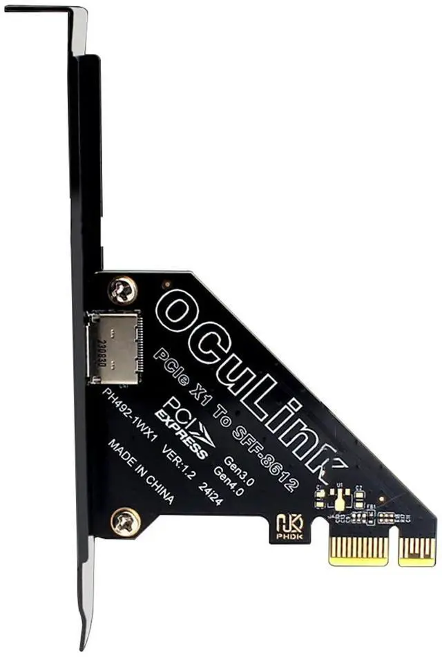 Main image of PCIe 4.0 Gen4 to Oculink SFF-8612 / SFF-8611 External Adapter Support SFF-8639 U.2 SSD, GPU Dock, eGPU, NVMe SSD (PCIe X1 to Oculink)