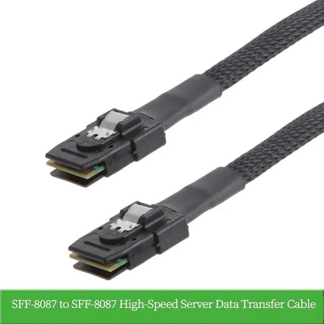 Alt view image 2 of 6 - Mini SAS SFF-8087 to SFF-8087 Internal HD Data Cable 12Gbps High-Speed for Server RAID Controller Switch Connection (2M/78.74in)