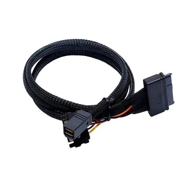 Alt view image 5 of 5 - Mini SAS SFF-8643 to U.2 SFF-8639 Cable with 15-Pin Power Connector IO-CAB40121 High-Speed 16GT/s PCIe 4-Lane Data Cable for Server, Workstation, Storage System (0.5M/19.68in)