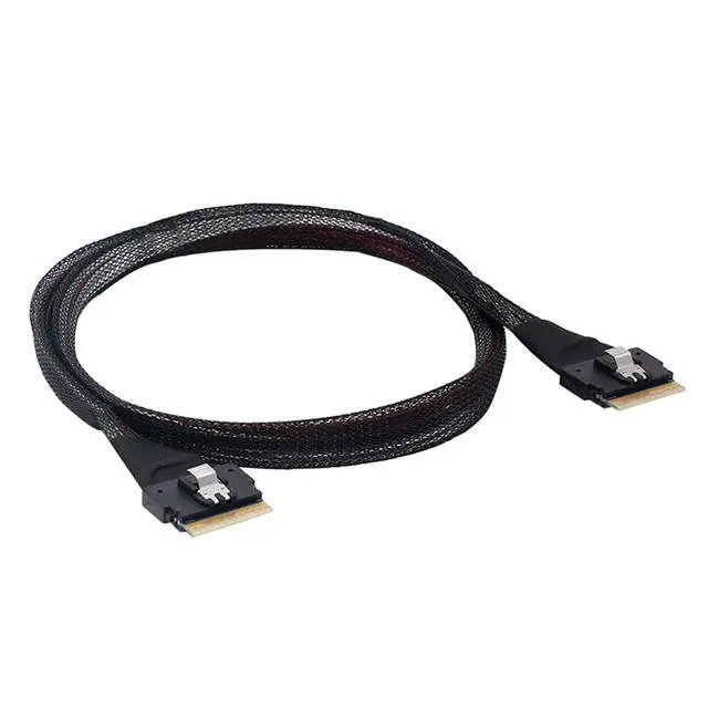 Alt view image 3 of 5 - Slimline SAS 4.0 SFF-8654 8i 74pin Cable PCI-E Ultraport Extension 32AWG 24G High-Speed Server Interconnect (0.5M)
