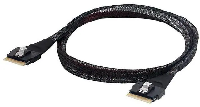 Alt view image 5 of 5 - Slimline SAS 4.0 SFF 8654 8i 74 Pin Cable for High Speed Server Storage and PCIe Connections Compatible with SFF 8654 Female Ports Latch Locking (1m/39.37in)