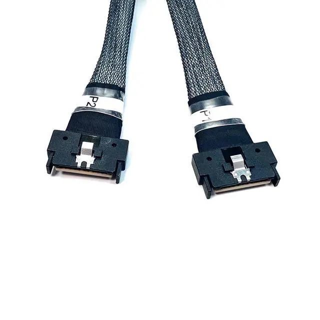 Alt view image 2 of 5 - MCIO x16 to Dual x8 74 Pin Cable Micro SATA Cable for PCIe Gen5 High Speed Server Storage and Network Connections Compatible with Servers Switches and Data Center Hardware (0.5M/19.68in)