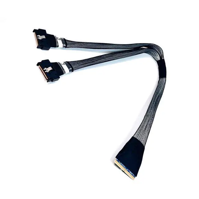 Alt view image 3 of 5 - MCIO x16 to Dual x8 74 Pin Cable Micro SATA Cable for PCIe Gen5 High Speed Server Storage and Network Connections Compatible with Servers Switches and Data Center Hardware (0.5M/19.68in)
