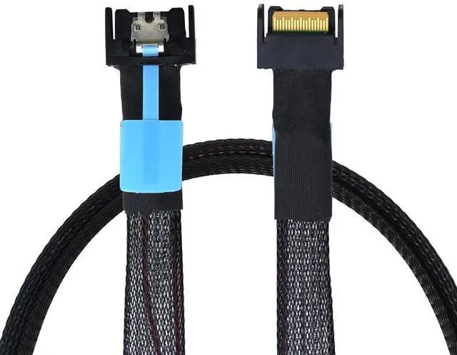 Alt view image 4 of 6 - Gen5 PCIe MCIO Slimline SFF-8654 4i to MCIO 4i Cable 30G High-Speed Server Data Interconnect (1M)