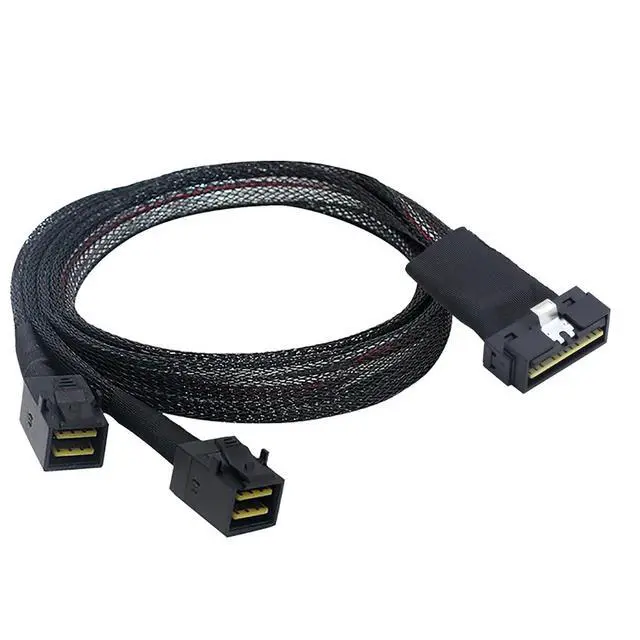 Alt view image 5 of 6 - Compatible with PCI-E Slimline SFF-8654 8I to Dual SFF-8643 Server Cable, 12G High-Speed Harness, 32AWG Copper (0.8M/31.49in)